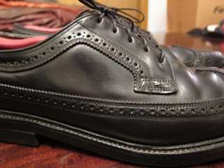 VTG Florsheim Imperial Mens Black Shell Cordovan Wingtip Dress Shoes 