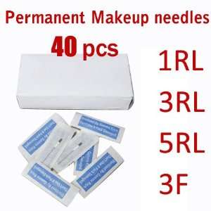  40 Pcs Permanent Makeup Needle Kit   1RL, 3RL, 5RL, 3F 