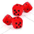 4Pcs New Red Hanging Mirror New 2.75 Plush Fuzzy Funny Dice