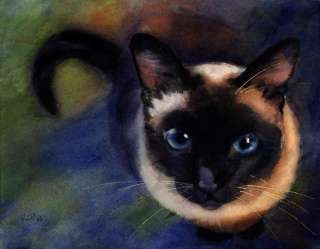 PRINT applehead Siamese Cat Art Painting mdmsiamese  