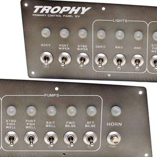 BAYLINER TROPHY ALUMINUM PRIMARY BOAT SWITCH PANEL  