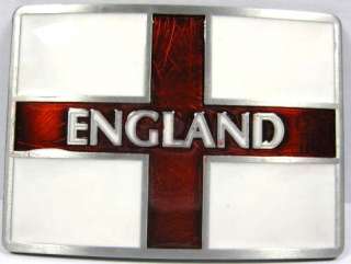 ENGLAND FLAG BELT BUCKLE ENGLISH ST. GEORGE CROSS B213  