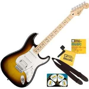 Fender® Standard Stratocaster®, HSS Electric Guitar, Brown Sunburst 