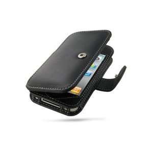  PDair Black Leather Book Style Case for Apple iPhone 4 