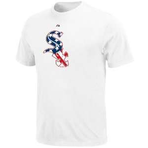   White Sox White Stars & Stripes Logo T shirt