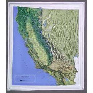   Raised Relief Map NCR Style with BLACK Plastic Frame
