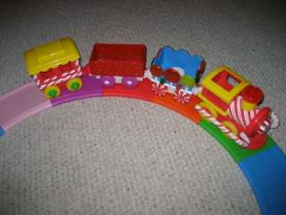This is a Candyland train set. Includes a remote control that can stop 