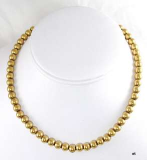 Antique Victorian Solid 14K Yellow Gold Bead Necklace  