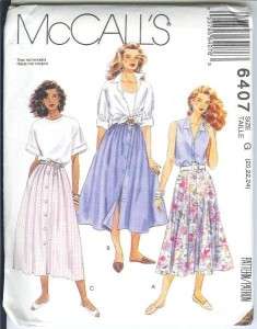   McCalls Skirt Sewing Pattern Misses Womens Plus Size Full Figure XLG