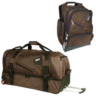 New 30 Rolling Duffel Bag & 15.4 Laptop Backpack Combo Ful Brown 