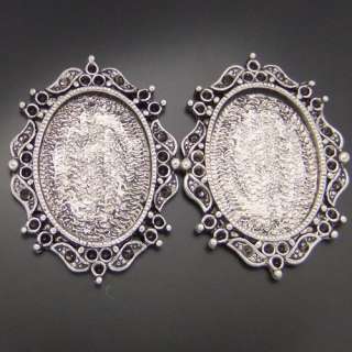 Atq silver look picture frame cameo settings 8pcs 04680  