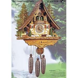 Schneider Chalet Cuckoo Clock, Curved Roof, Deer, Model #8TMT 2654/9 