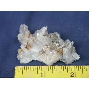  Cookeite Mineral (Gem) on solution quartz crystal cluster (Arkansas 
