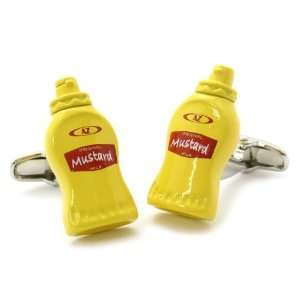 Yellow Mustard Bottle Cufflinks by Cuff Daddy