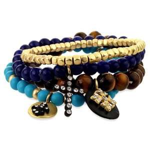  Cool Earthy Colored Stretch Bracelets With Fleur Di Lis 