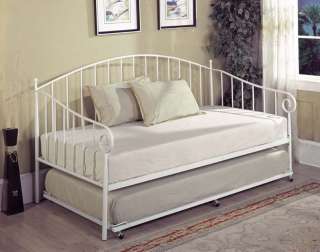 White Finish Metal Twin Size Day Bed (Daybed) Frame ~New~  