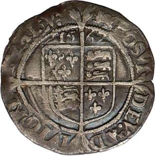 ELIZABETH I Queen of England 1562AD Authentic Silver British United 