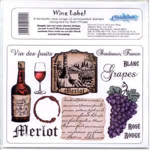    U Mount Unmounted Rubber Stamp Sheet Wine Label Toys & Games