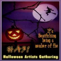  Art Country Halloween PRINT Haunted House Bats Children HA31  