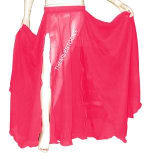 TMS Slit Full Circle Skirt Belly Dance Gypsy 25 Colors  