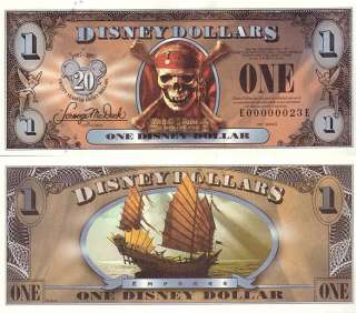 Pirates of the Caribbean Disney Dollars Matched Set   LOW S/N 