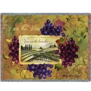  I am the Vine Scripture Grape Clusters Throw Blanket