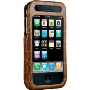  Brown Croc Embossed Leather Case For iPhone™ 3G 