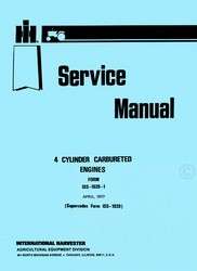 FARMALL Super H HV M MV & W 4 Engine Service Manual IH  