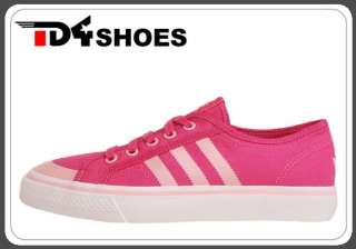 Adidas Originals Nizza Lo K Bloom Pink Canvas White Womens Casual 