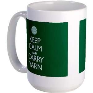  Calm and Carry Yarn Mug Funny Large Mug by  