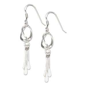  Sterling Silver Twisted Basket Earrings with Triple Spoon 