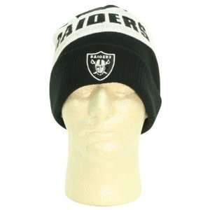   Raiders Big Name Cuffed Winter Knit Hat   Black