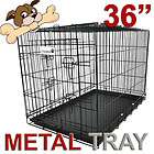 36 metal dog cage folding pet crate kennel with metal tray great for 