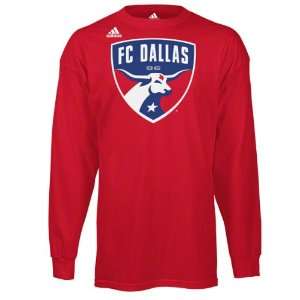 FC Dallas Red adidas Team Logo Long Sleeve T Shirt