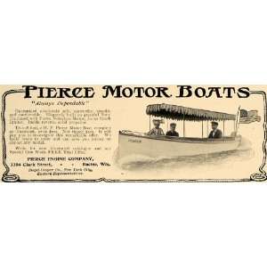 1905 Ad H P Pierce Engine Company Motor Boats Racine 