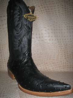 New Mens 2011 Embossed Ostrich X Toe Black Leather Western Cowboy 