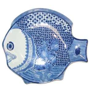  Fish tray   blue and white porcelain