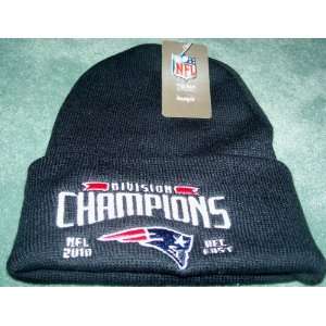 New England Patriots 2010 Division Championship Hat   Black Knit Cap 