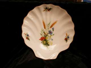 LIMOGES FRANCE SHELL SHAPE WHEAT FLORAL PLATE BOWL  