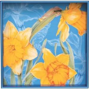    Daffodil 15 Square Tray By Rock, Flower, Paper