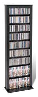 slim barrister tower cd dvds storage tower rack black stylish 