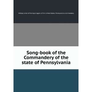  Song book of the Commandery of the state of Pennsylvania 