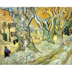  Oil Painting Large Plane Trees Vincent van Gogh Hand 