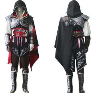 Assassins Creed 2 II Ezio Black Version Cosplay Costume Helloween 