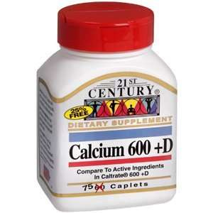  Special pack of 5 CALCIUM 600MG W/Vitamin D 21st Century 