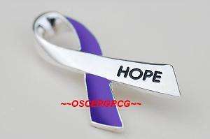RELAY FOR LIFE CANCER AWARENESS HOPE LAPEL PIN PURPLE RIBBON HAT TIE 