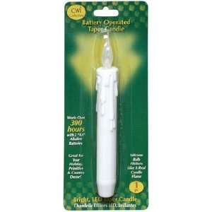  Silicone Tipped Battery Operated Bright LED Taper Candle 