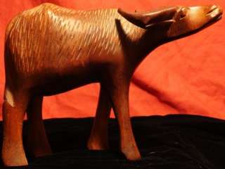 HAND CARVED WOOD WATER BUFFALO BISON TAIWAN, c. 1970s  