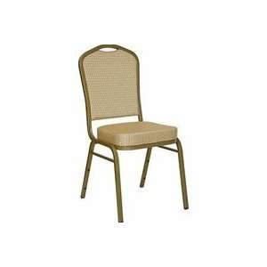   Crown Back Stacking Banquet Chair with Gold Frame