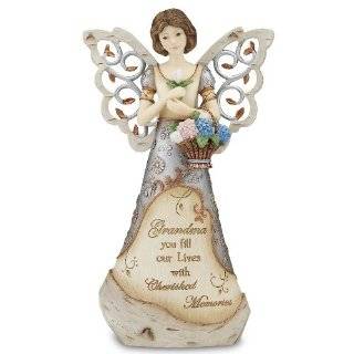 Pavilion Gift Company Elements 9 Inch Angel Holding Basket of Flowers 